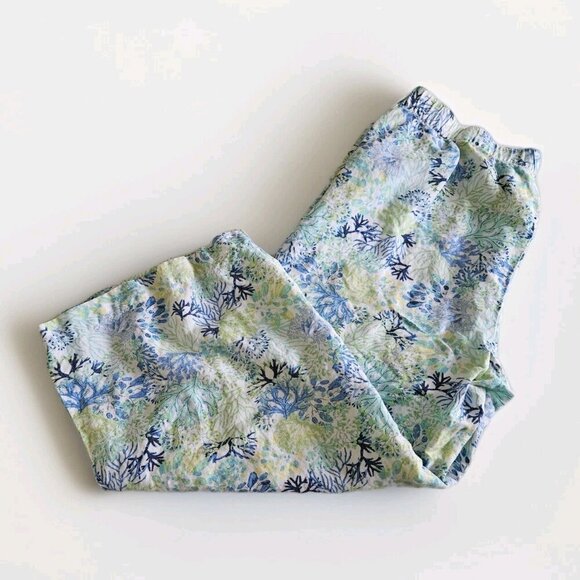 Northern Reflections Pants Womens XL Floral Cropped Wide Leg Pull On Linen Blend - Picture 15 of 16
